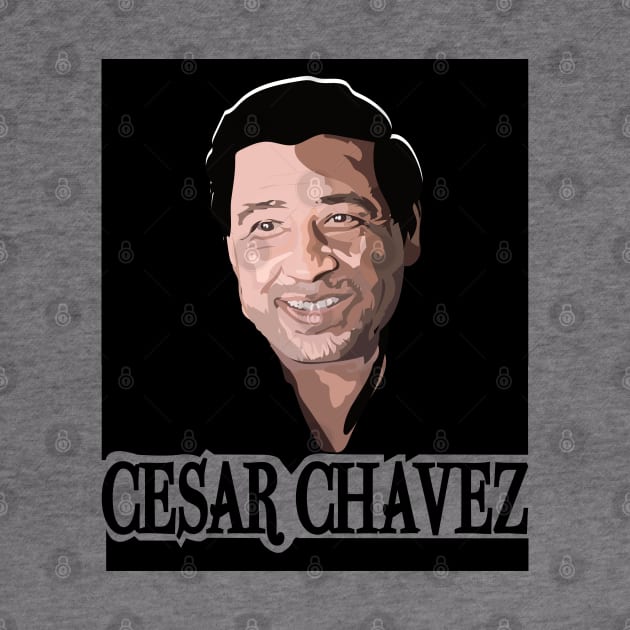 Cesar Chavez Black & White by WaltTheAdobeGuy